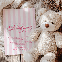 Elegant Script & Stripes Baby Shower