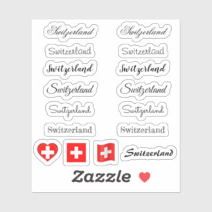 Elegant script Switzerland & Swiss Flag /name Set