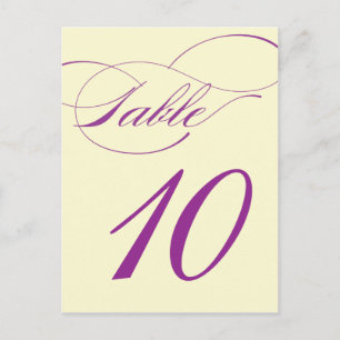 Elegant Script Table Number Postcard