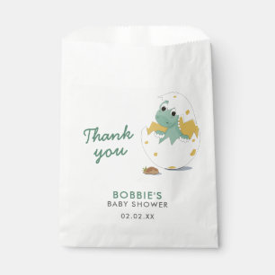 Elegant Script Thank You Baby Dino Shower Party Favour Bags