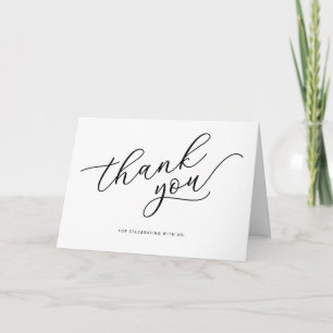 Elegant Script Thank You Card