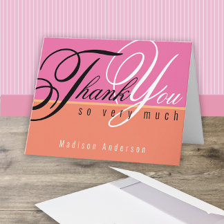  Elegant Script Thank You Card