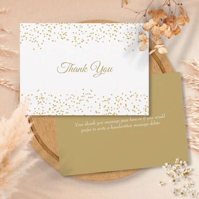 Elegant Script Thank You Chic Gold Dust Confetti (Creator Uploaded)