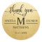Elegant Script Thank You Gold Black Wedding