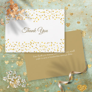 Elegant Script Thank You Gold Love Hearts Confetti