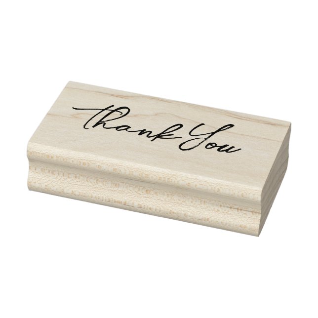 Elegant Script Thank You Rubber Stamp (Stamp)
