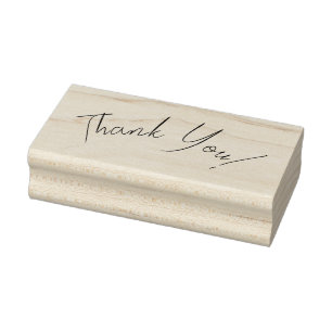 Elegant Script Thank You Rubber Stamp