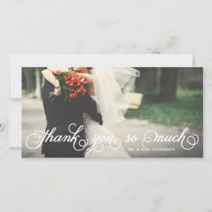 Elegant Script Thank You So Much Wedding Thank You Card