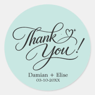 Elegant Script Thank You Sticker