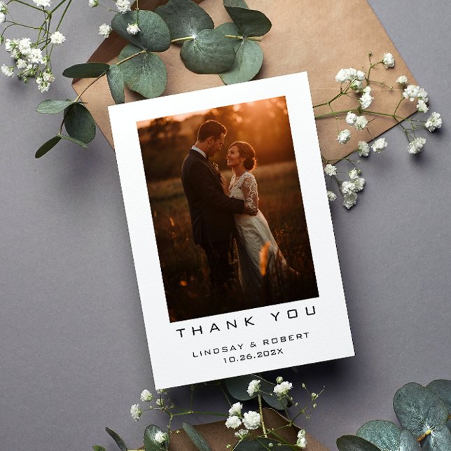 Elegant Script Thank You Wedding Card (Creator Uploaded)