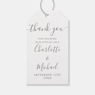 Elegant Script Thank You Wedding Favour Gift Tags