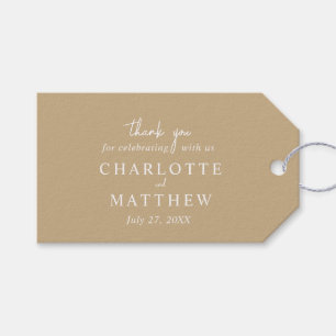 Elegant Script Thank You Wedding Gift Tags