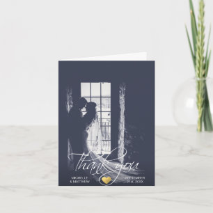 Elegant Script THANK YOU wedding note card PHOTO