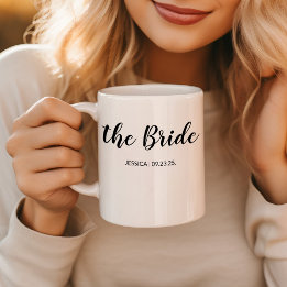 Elegant Script The Bride Personalised Wedding Wine Coffee Mug