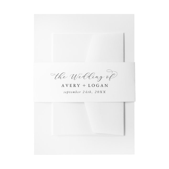Elegant Script The Wedding Of Invitation Belly Band (Front Example)