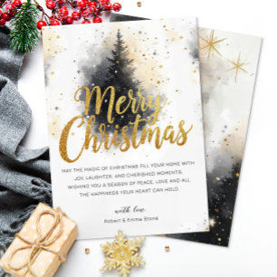 Elegant Script Tree Non Photo Christmas Cards