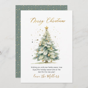 Elegant Script Tree Non Photo Christmas  Holiday Card