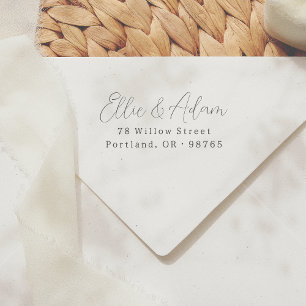 Elegant Script Two Names Couples Return Address Self-inking Stamp