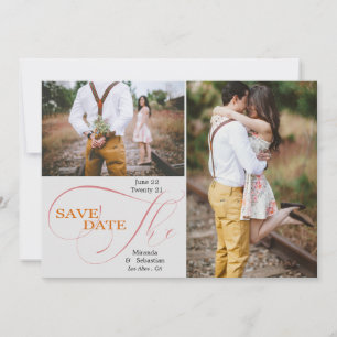 Elegant Script Typography 2 Photo Save the Date