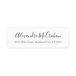 Elegant Script Typography Return Address Label