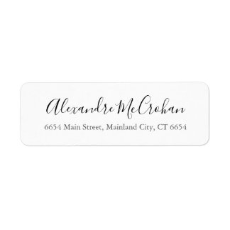 Elegant Script Typography Return Address Label