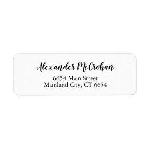 Elegant Script Typography Return Address Label