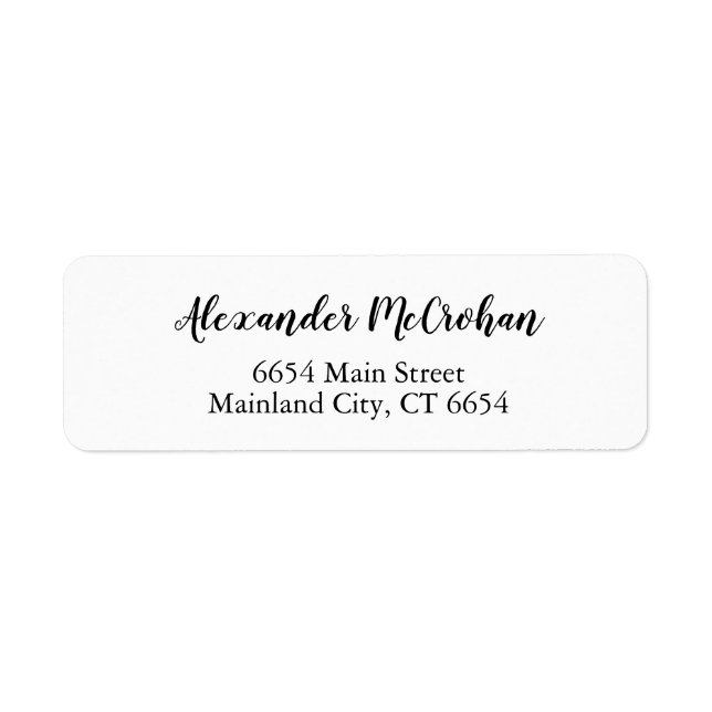 Elegant Script Typography Return Address Label (Front)