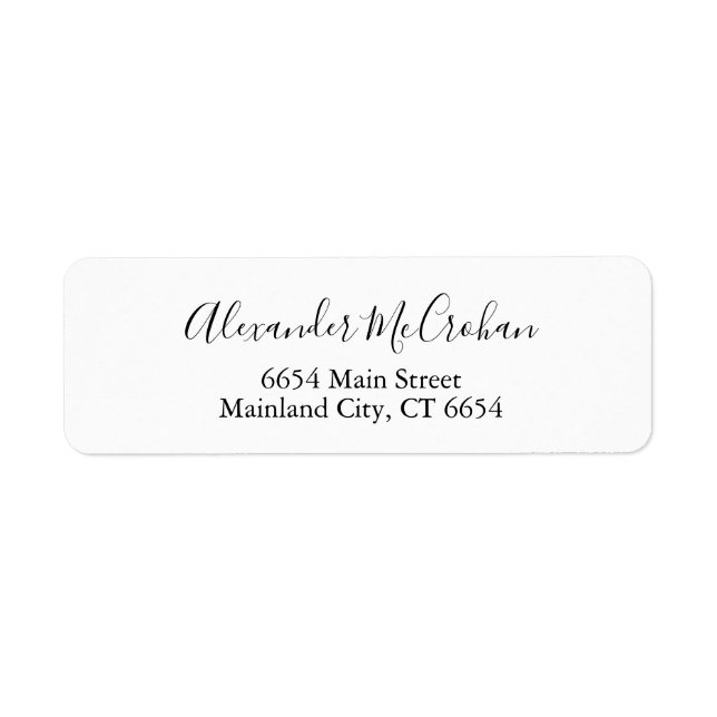 Elegant Script Typography Return Address Label (Front)