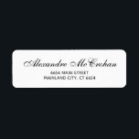 Elegant Script Typography Return Address Label<br><div class="desc">Elegant Script Typography Return Address Label. For further customisation,  please click the "Customise it" button and use our design tool to modify this template.</div>