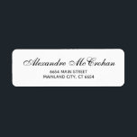 Elegant Script Typography Return Address Label<br><div class="desc">Elegant Script Typography Return Address Label. For further customisation,  please click the "Customise it" button and use our design tool to modify this template.</div>
