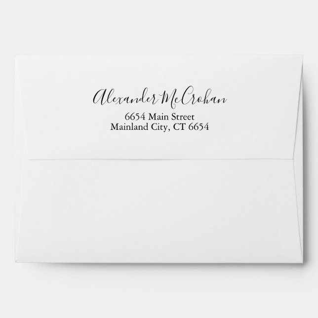 Elegant Script Typography Return Address Mailing Envelope (Back (Top Flap))
