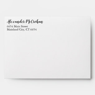 Elegant Script Typography Return Address Mailing Envelope