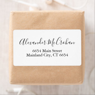Elegant Script Typography Shipping Address Label