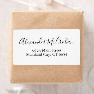 Elegant Script Typography Shipping Address Label