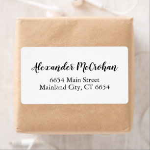 Elegant Script Typography Shipping Address Label