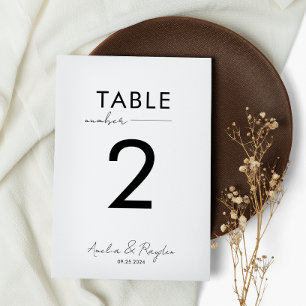 Elegant Script Typography Wedding Table Number