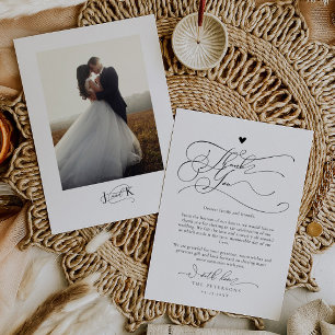 Elegant Script Typography Wedding  Thank You Card