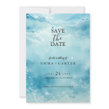 Elegant Script UnderSea Save the Date Watercolor