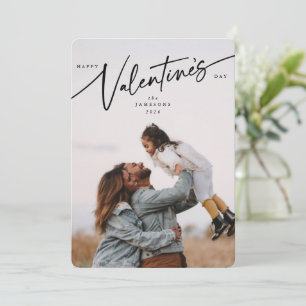 Elegant Script Valentine's Day Flat Photo Card