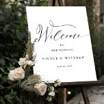 Elegant Script Vertical Wedding Welcome Sign<br><div class="desc">Elegant welcome wedding sign with beautiful modern hand written calligraphy details. 8" x10" is simply our default size, sign available in a variety of sizes. Ability to change text fields to fit any other event. Ability to change white "background colour" to other colour by selecting "customise further". "IMPORTANT NOTE: This...</div>