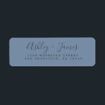 Elegant Script Vintage Blue Wedding Return Address<br><div class="desc">Chic, modern and simple wedding return address label with your names in off-black elegant handwritten script calligraphy on a vintage blue background. Simply add your names and address. Exclusively designed for you by Happy Dolphin Studio. If you need any help or matching products please contact us at happydolphinstudio@outlook.com. We're happy...</div>