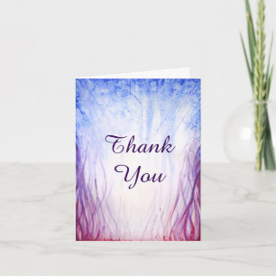 Elegant Script Watercolor Fire and Ice Wedding Thank You Card
