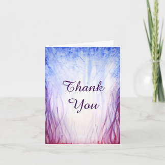 Elegant Script Watercolor Fire and Ice Wedding Thank You Card