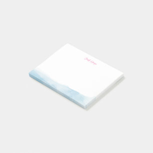 Elegant Script Watercolor Personalised Post-it Notes