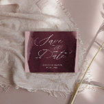 Elegant Script Watercolor Wash Save The Date Postcard<br><div class="desc">Our "watercolor wash" collection features washes in two colours burgundy and blue steel with complementary background. text layout is modern with a combination of elegant script and serif font. This collection is suited for a year round wedding celebrations and beautifully elegant personal and office products. Check our store for more...</div>