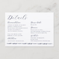 Elegant Script Wave Illustration Wedding Details