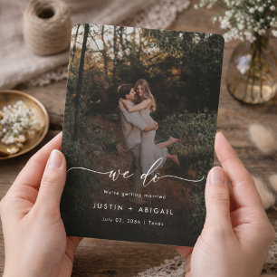 Elegant Script We Do Rustic Boho Photo Wedding Save The Date