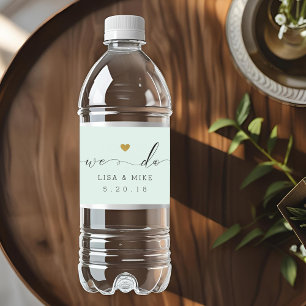 Elegant Script We Do Wedding Water Bottle Labels