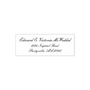 Elegant Script Wedding Address Self-inking Stamp