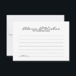 Elegant Script Wedding Advice and Wishes Card<br><div class="desc">Add a personal touch to your wedding with an elegant wedding advice and wishes card. This advice card features title in black modern elegant calligraphy font style and details in black sans serif font style on white background. Perfect for wedding, baby shower, birthday party, bridal shower, bachelorette party and any...</div>